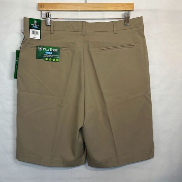 Pro Tour Ultimate Tech Short Coolplay Khaki Golf Shorts size 36 NEW - Picture 3 of 6